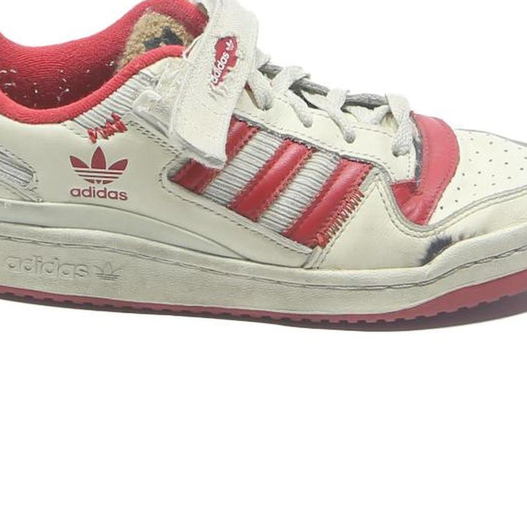 ADIDAS X Home Alone Forum Low Womens Lace-Up Trainers White & Red Leather UK 5