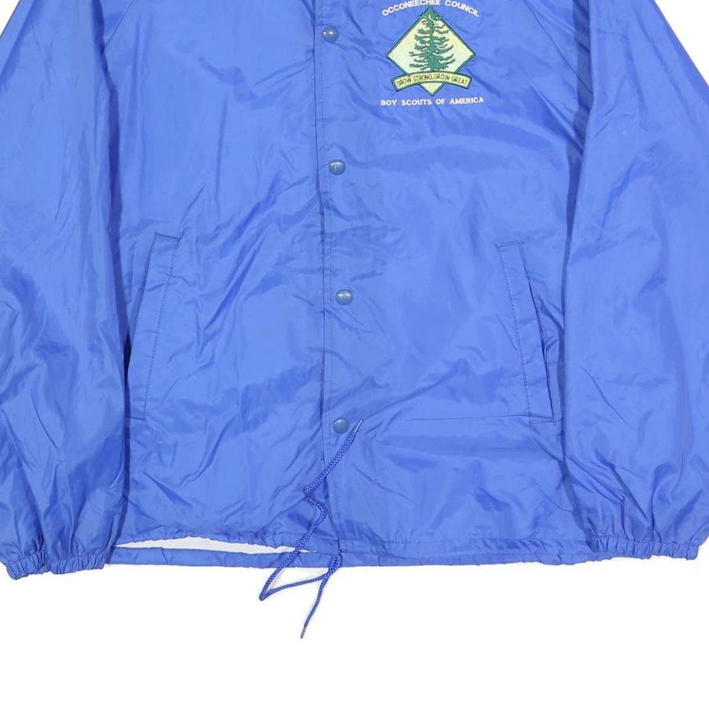 AUBURN SPORTSWEAR Mens Blue Boy Scouts Logo Button Jacket L Polyester Blend
