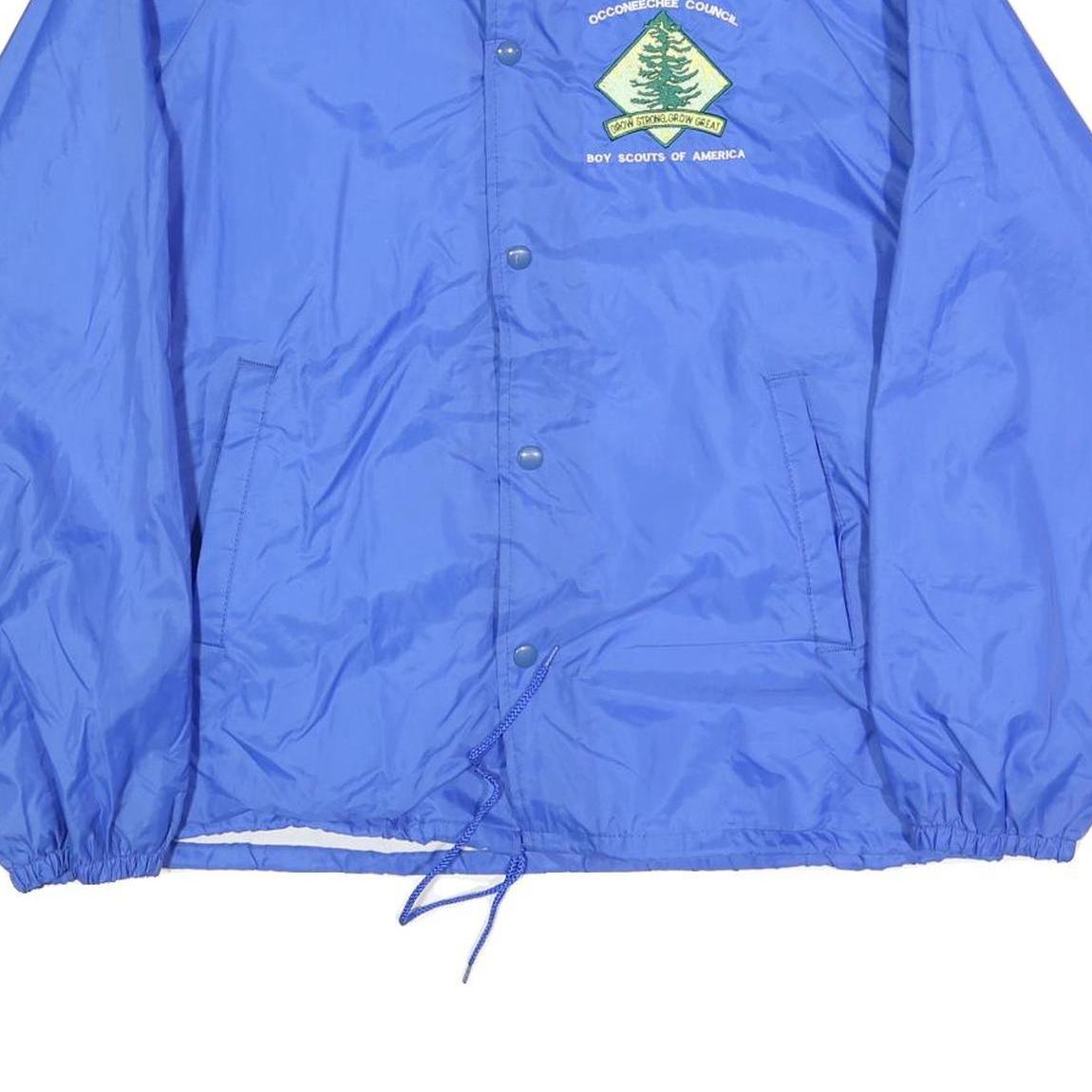 AUBURN SPORTSWEAR Mens Blue Boy Scouts Logo Button Jacket L Polyester Blend