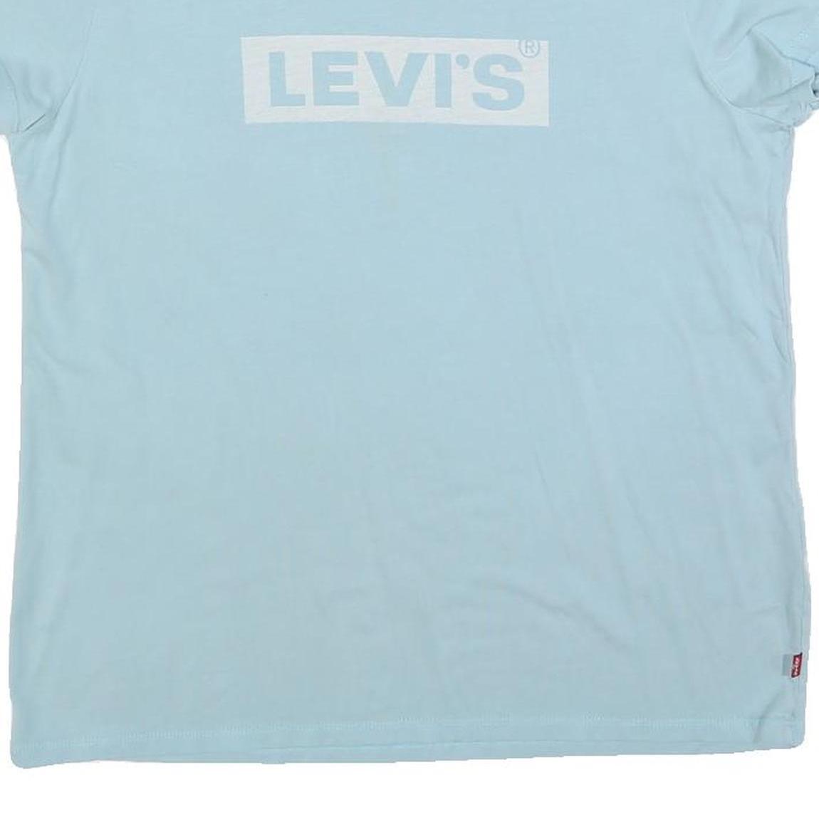 LEVI'S Womens Light Blue T-Shirt L Short Sleeve Crew Neck Cotton Blend Casual