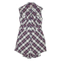 TED BAKER Womens Shirt Dress Purple Check Sleeveless Knee Length S