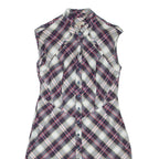 TED BAKER Womens Shirt Dress Purple Check Sleeveless Knee Length S