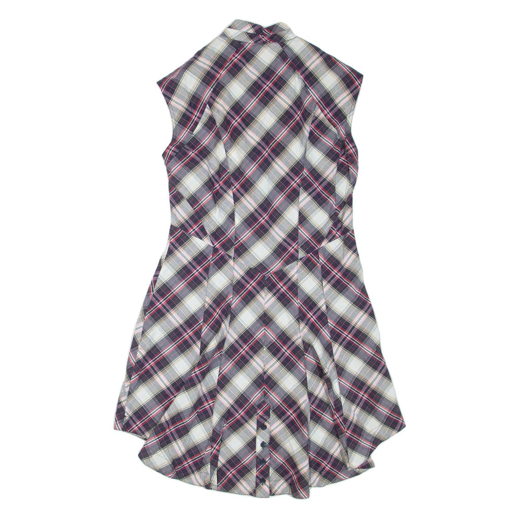 TED BAKER Womens Shirt Dress Purple Check Sleeveless Knee Length S