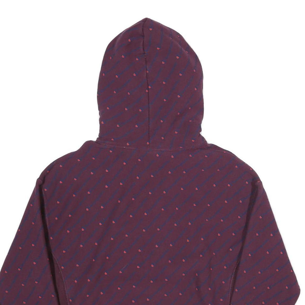 CHAMPION REVERSE WEAVE Mens Maroon & Pink Hoodie L Cotton Pullover Patterned