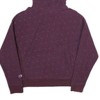 CHAMPION REVERSE WEAVE Mens Maroon & Pink Hoodie L Cotton Pullover Patterned