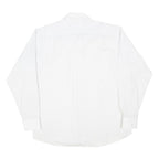 MARKS & SPENCER Mens White Check Shirt XL Cotton Blend Formal Classic Fit Long