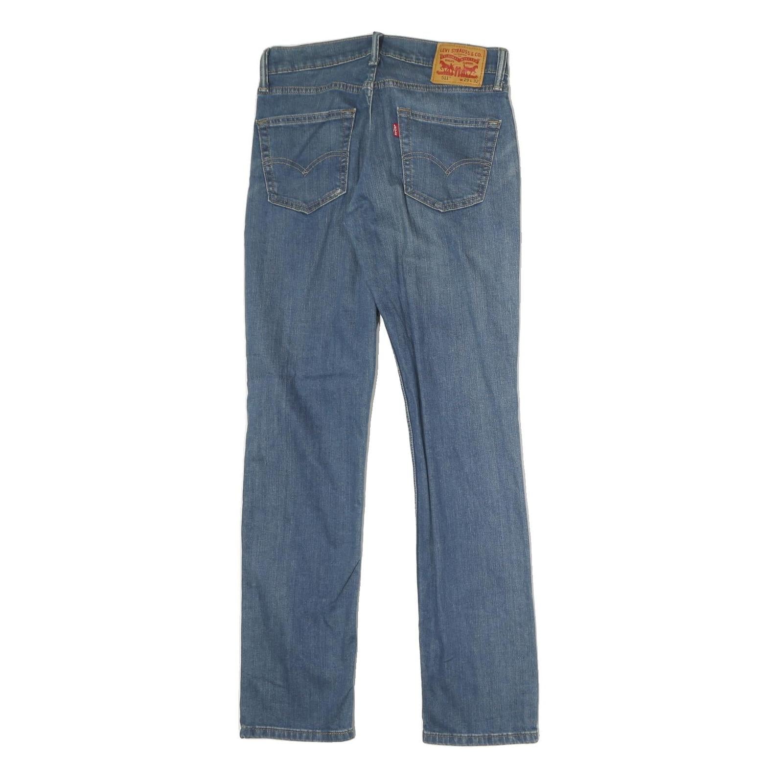 LEVI'S 511 Mens Jeans Blue Slim Skinny Denim Medium W29 L32 Zip Closure