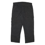 DICKIES Mens Black Cotton Blend Regular Fit Straight Trousers W37 L28 Workwear