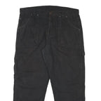 DICKIES Mens Black Cotton Blend Regular Fit Straight Trousers W37 L28 Workwear