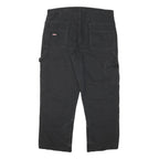 DICKIES Mens Black Cotton Blend Regular Fit Straight Trousers W37 L28 Workwear