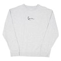 KARL KANI Mens Grey Sweatshirt Crew Neck L Cotton Blend Logo Embroidered