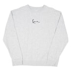 KARL KANI Mens Grey Sweatshirt Crew Neck L Cotton Blend Logo Embroidered