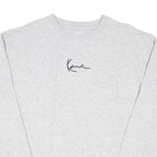 KARL KANI Mens Grey Sweatshirt Crew Neck L Cotton Blend Logo Embroidered
