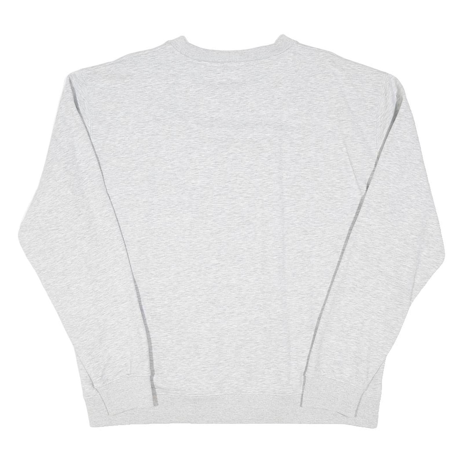 KARL KANI Mens Grey Sweatshirt Crew Neck L Cotton Blend Logo Embroidered