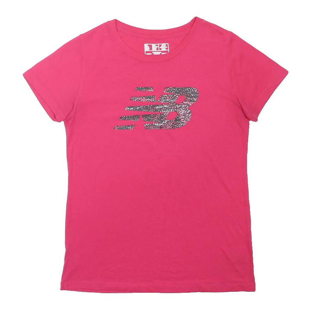 NEW BALANCE Womens Pink Graphic T-Shirt S Short Sleeve Round Neck Active Wear