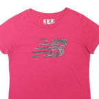 NEW BALANCE Womens Pink Graphic T-Shirt S Short Sleeve Round Neck Active Wear