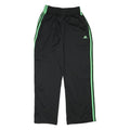 ADIDAS Mens Joggers Black & Green Slim Tapered S W24 L27 Athletic Track Pants