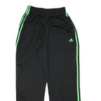 ADIDAS Mens Joggers Black & Green Slim Tapered S W24 L27 Athletic Track Pants