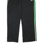 ADIDAS Mens Joggers Black & Green Slim Tapered S W24 L27 Athletic Track Pants