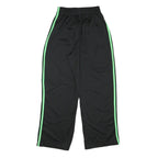 ADIDAS Mens Joggers Black & Green Slim Tapered S W24 L27 Athletic Track Pants