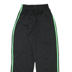 ADIDAS Mens Joggers Black & Green Slim Tapered S W24 L27 Athletic Track Pants