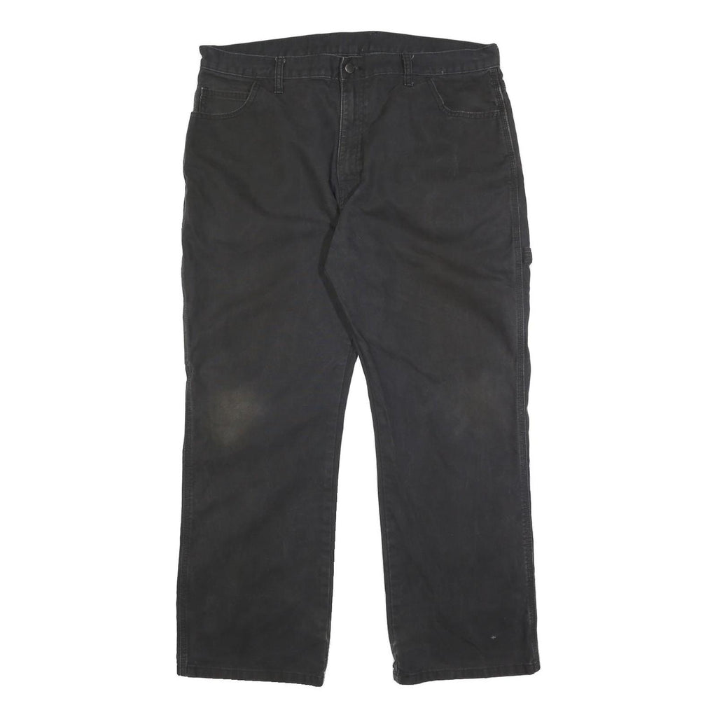 DICKIES Mens Cotton Black Regular Straight Trousers W38 L30 Workwear Casual