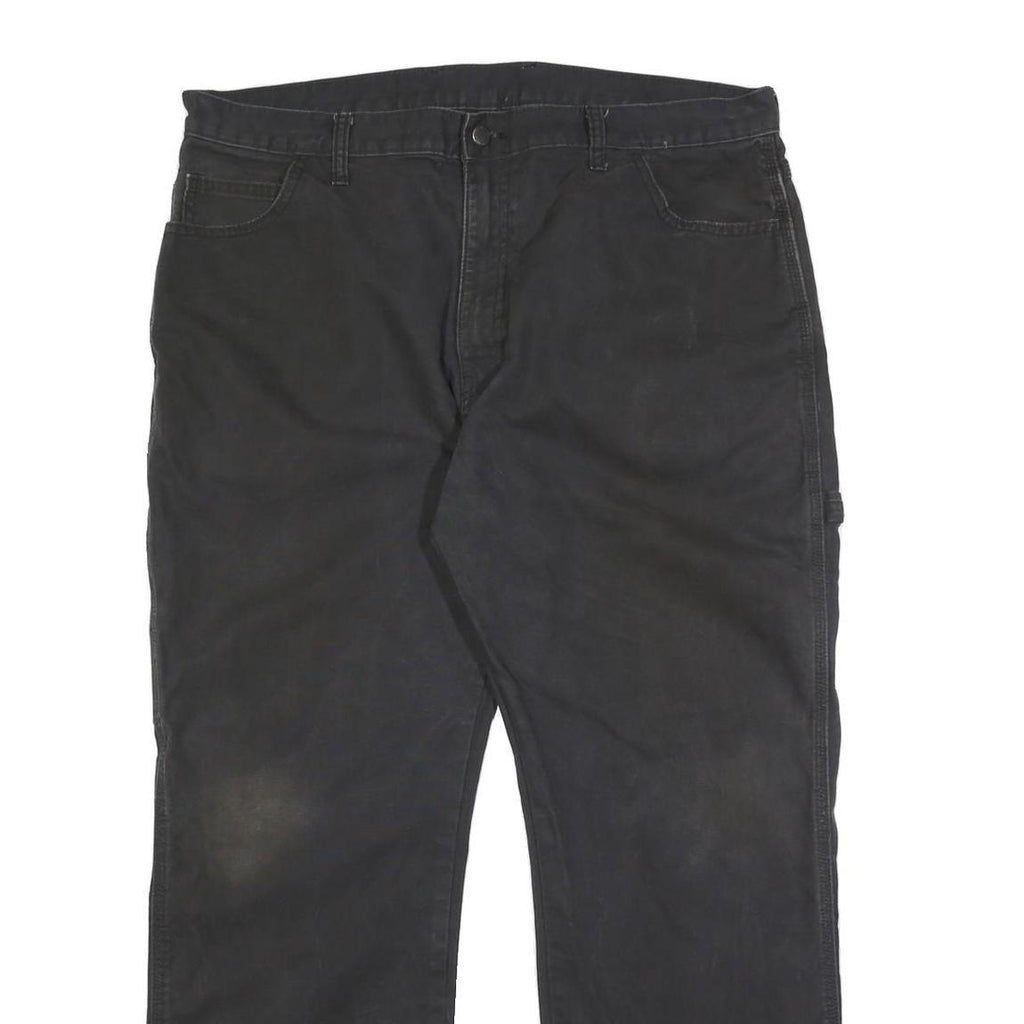 DICKIES Mens Cotton Black Regular Straight Trousers W38 L30 Workwear Casual