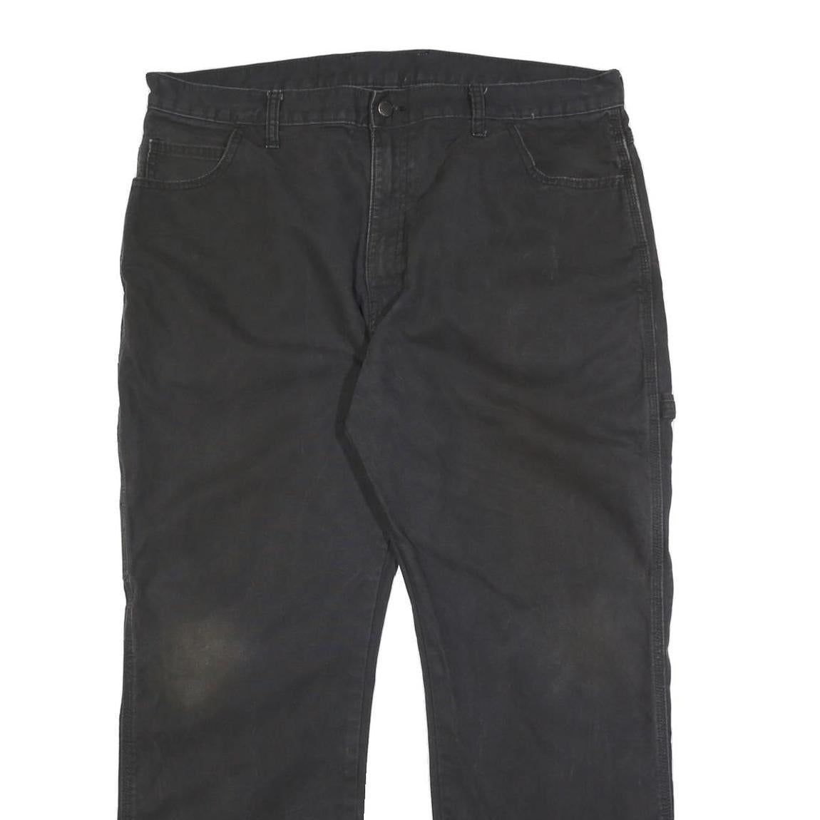 DICKIES Mens Cotton Black Regular Straight Trousers W38 L30 Workwear Casual