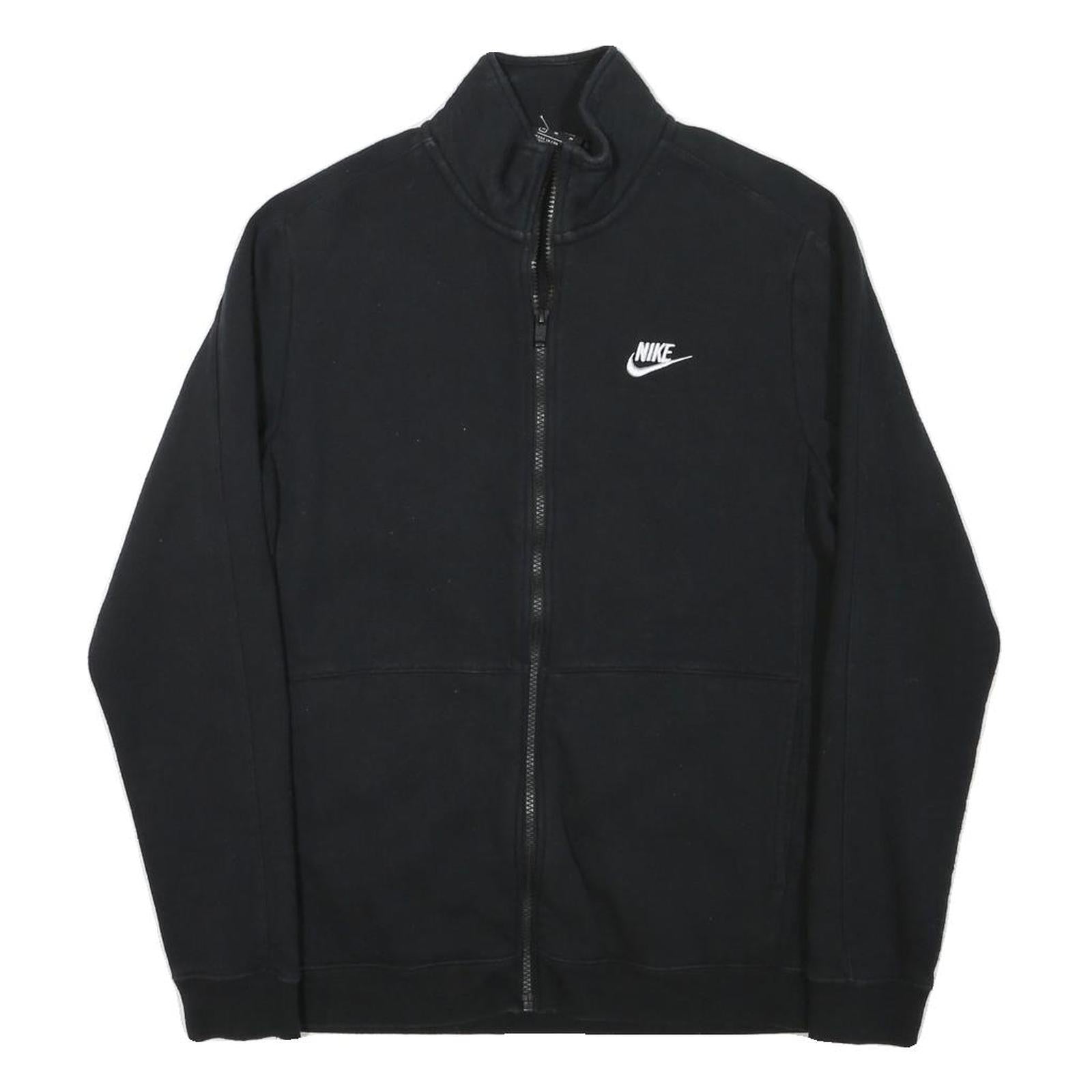NIKE Mens Black Jacket M Cotton Blend Plain Zip Casual Sportswear