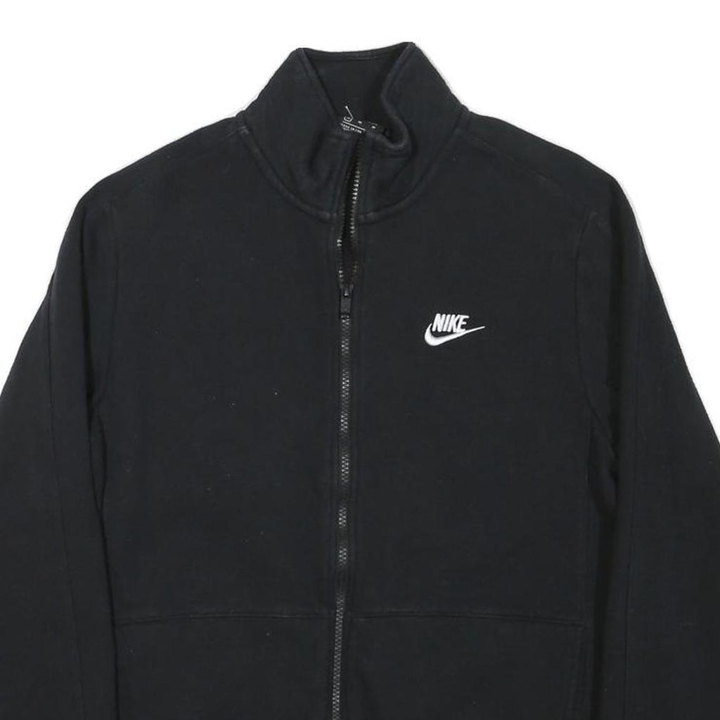 NIKE Mens Black Jacket M Cotton Blend Plain Zip Casual Sportswear
