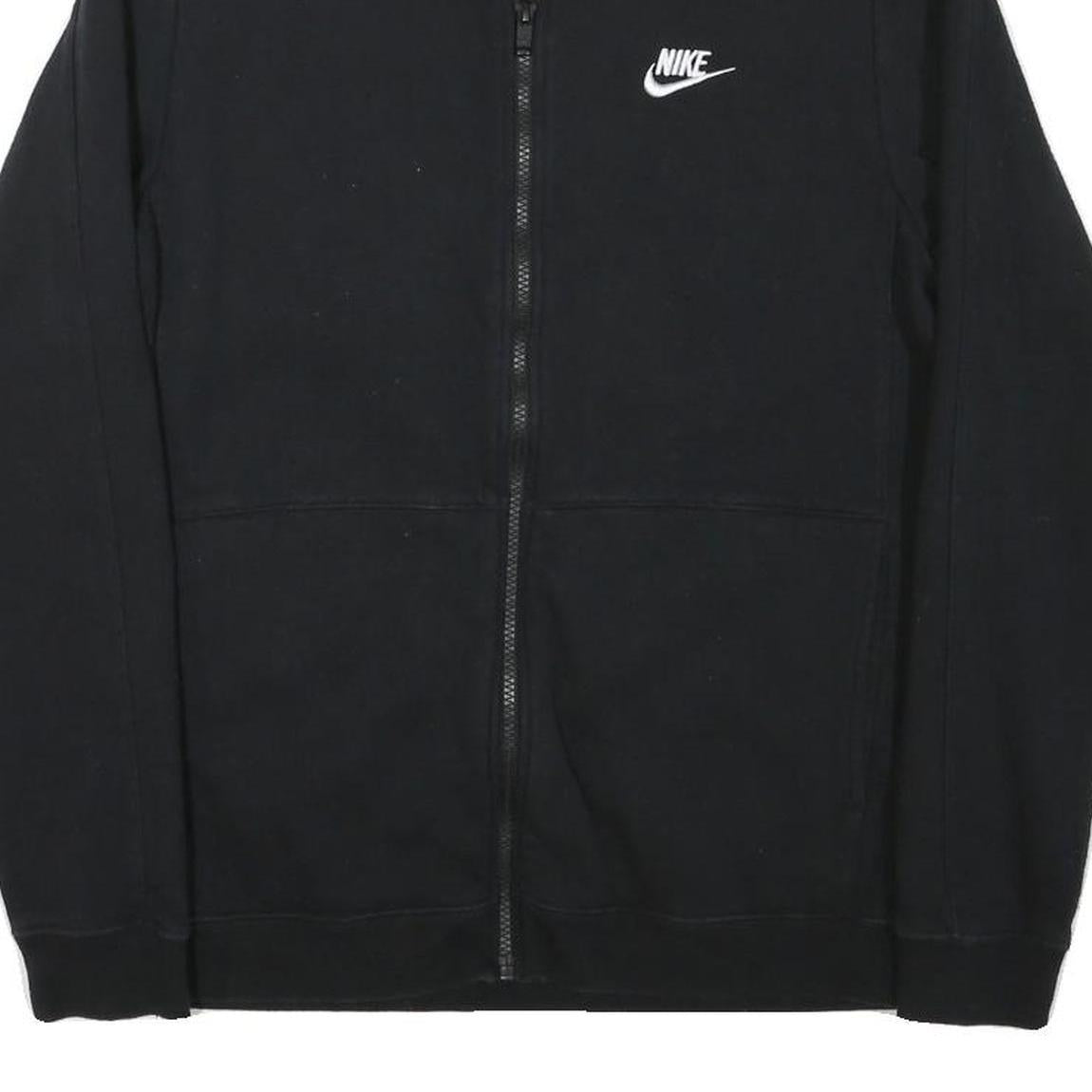 NIKE Mens Black Jacket M Cotton Blend Plain Zip Casual Sportswear