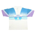 SERGIO TACCHINI Mens White Blue & Purple Retro Polo Shirt XL Vintage Cotton