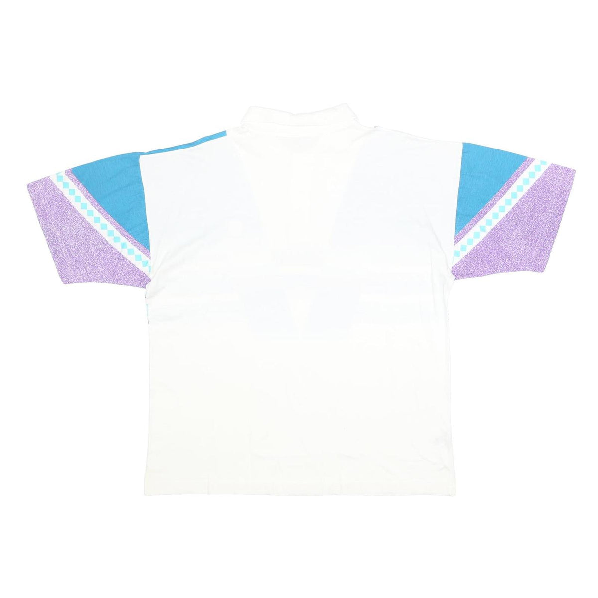 SERGIO TACCHINI Mens White Blue & Purple Retro Polo Shirt XL Vintage Cotton