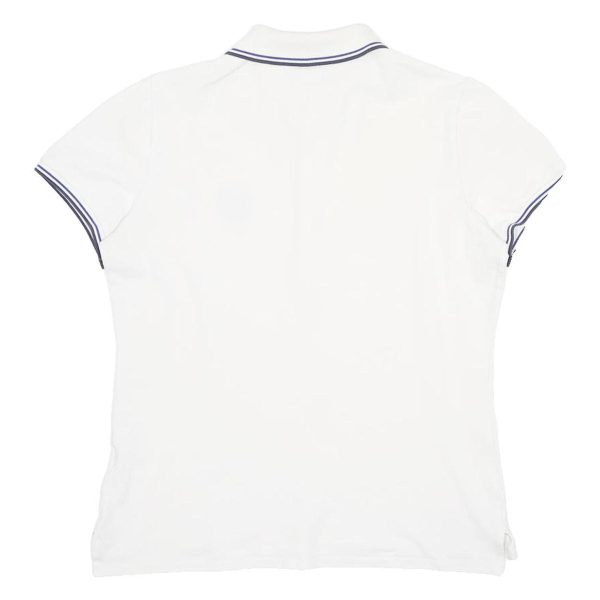 POLO RALPH LAUREN Mens White Navy Tennis Short Sleeve Plain XL Cotton Polo Shirt