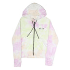 DKNY Womens Multicolour Tie Dye Zip Up Hoodie L Casual Cotton Sweatshirt