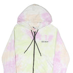 DKNY Womens Multicolour Tie Dye Zip Up Hoodie L Casual Cotton Sweatshirt
