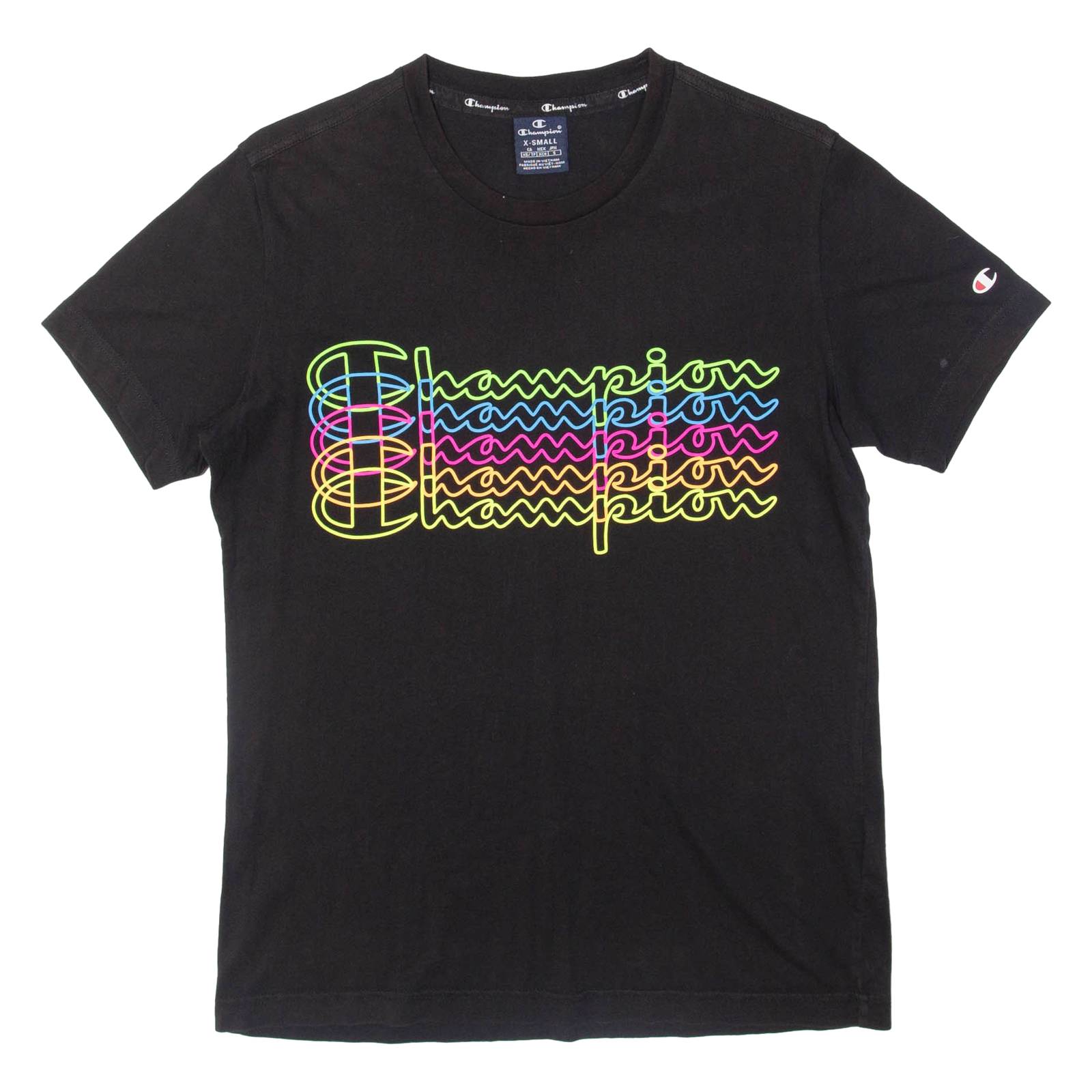 CHAMPION Womens T-Shirt Black XS