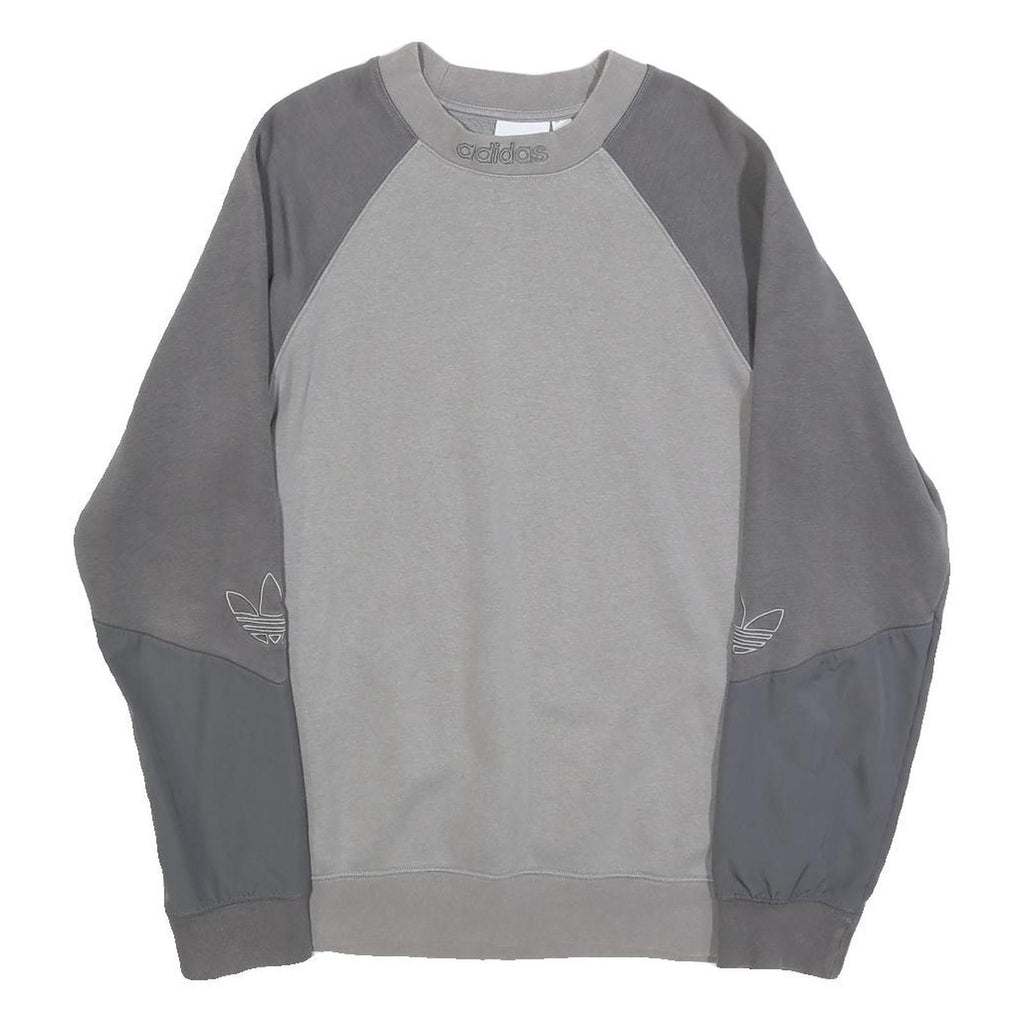 ADIDAS Mens Grey Pullover Sweatshirt XS Cotton Blend Casual Sportswear