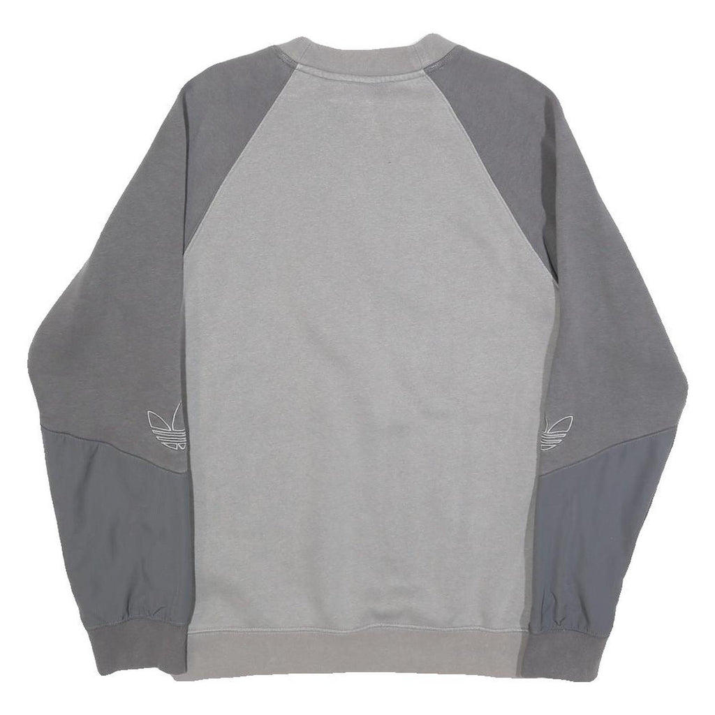 ADIDAS Mens Grey Pullover Sweatshirt XS Cotton Blend Casual Sportswear