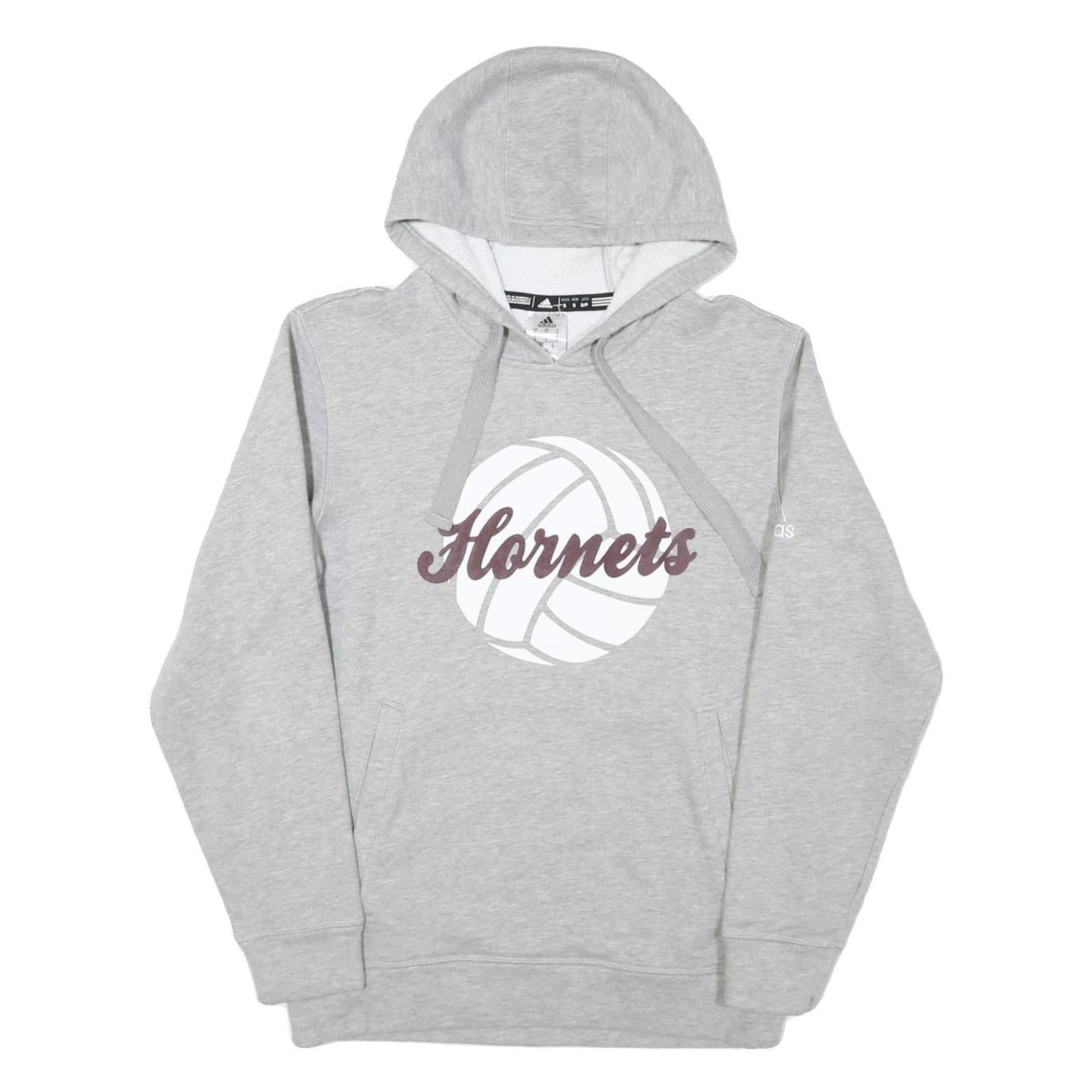 ADIDAS Mens Grey Hornets Pullover Hoodie S Cotton Blend Casual Sportswear