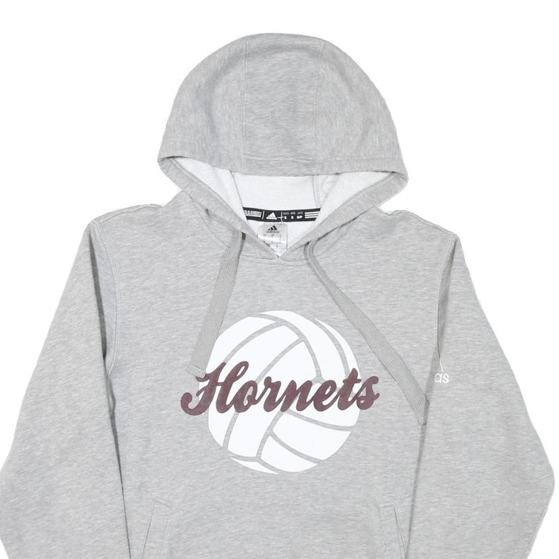 ADIDAS Mens Grey Hornets Pullover Hoodie S Cotton Blend Casual Sportswear