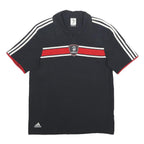 ADIDAS Mens Black Red & White Euro 2008 Short Sleeve Plain M Cotton Polo Shirt