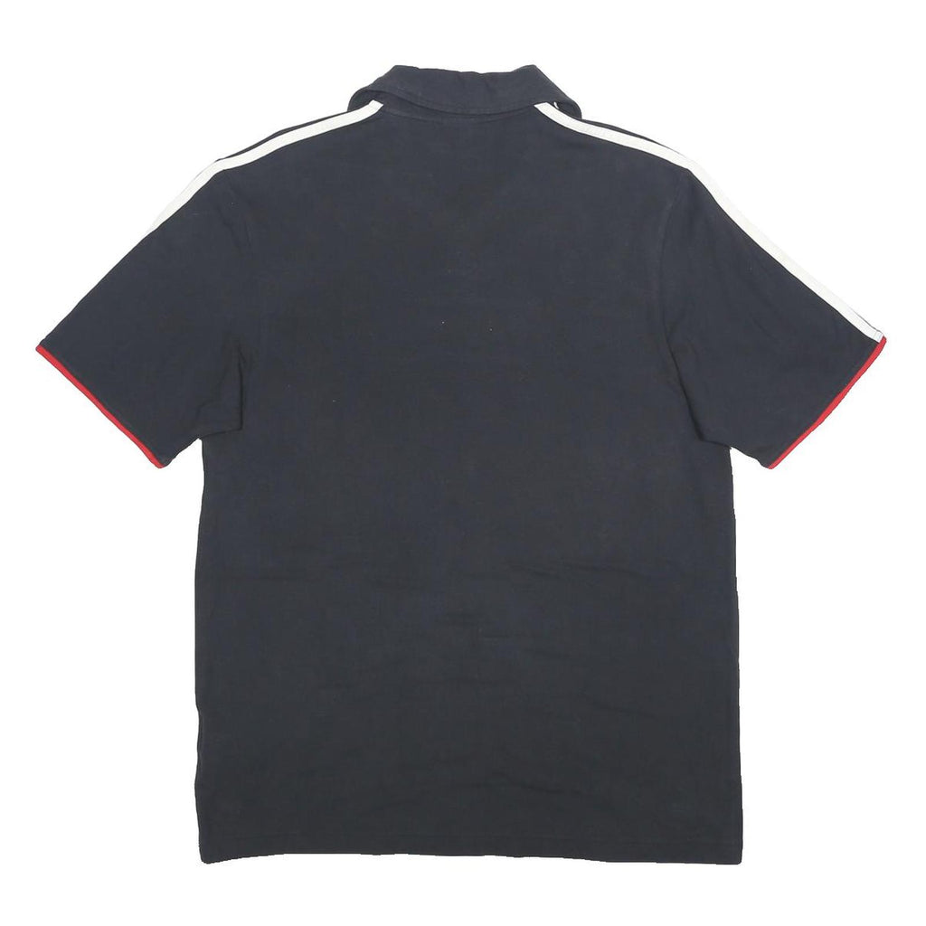 ADIDAS Mens Black Red & White Euro 2008 Short Sleeve Plain M Cotton Polo Shirt