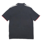 ADIDAS Mens Black Red & White Euro 2008 Short Sleeve Plain M Cotton Polo Shirt