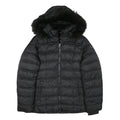 NAUTICA Womens Black Hooded Quilted Jacket L Polyester Blend Zip Puffer Coat