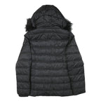 NAUTICA Womens Black Hooded Quilted Jacket L Polyester Blend Zip Puffer Coat
