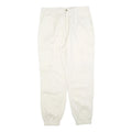 Womens Cotton Blend Slim Cargo Trousers White W32 L28 Elastic Hem Zip Closure