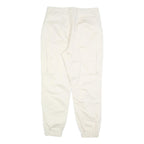 Womens Cotton Blend Slim Cargo Trousers White W32 L28 Elastic Hem Zip Closure