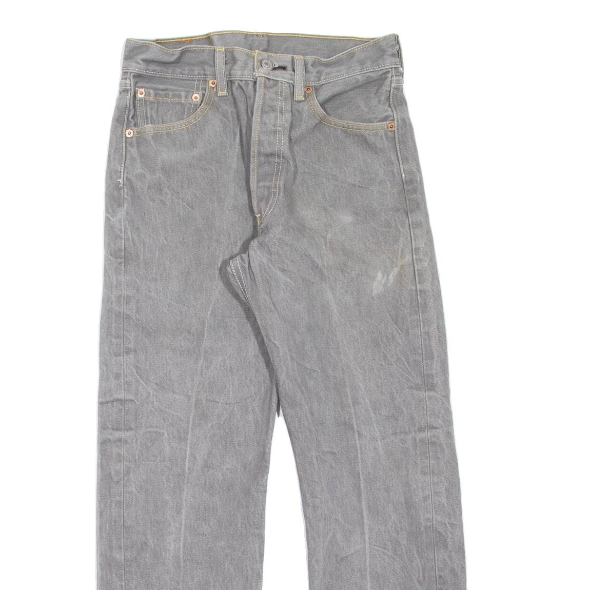LEVI'S 501 Jeans Mens Grey Regular Straight W26 L27