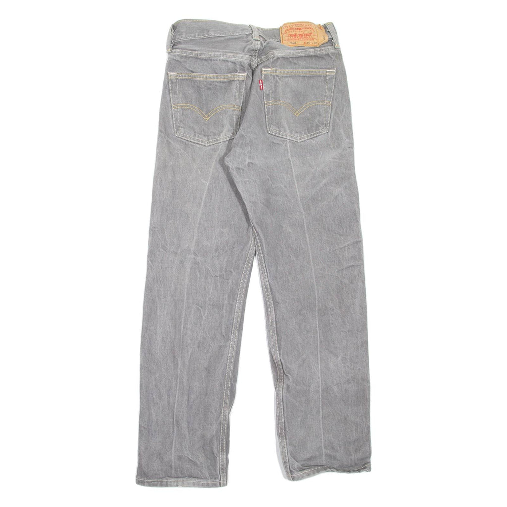 LEVI'S 501 Jeans Mens Grey Regular Straight W26 L27